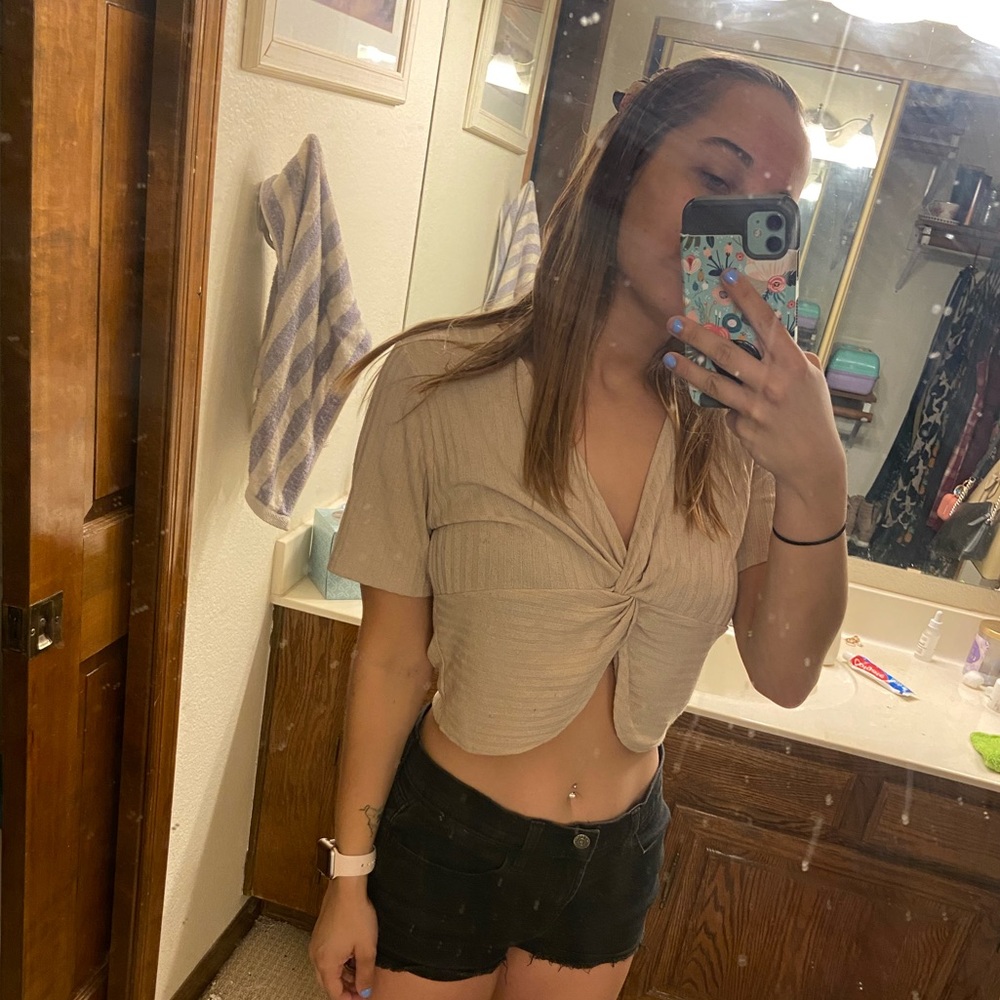 Tan crop top